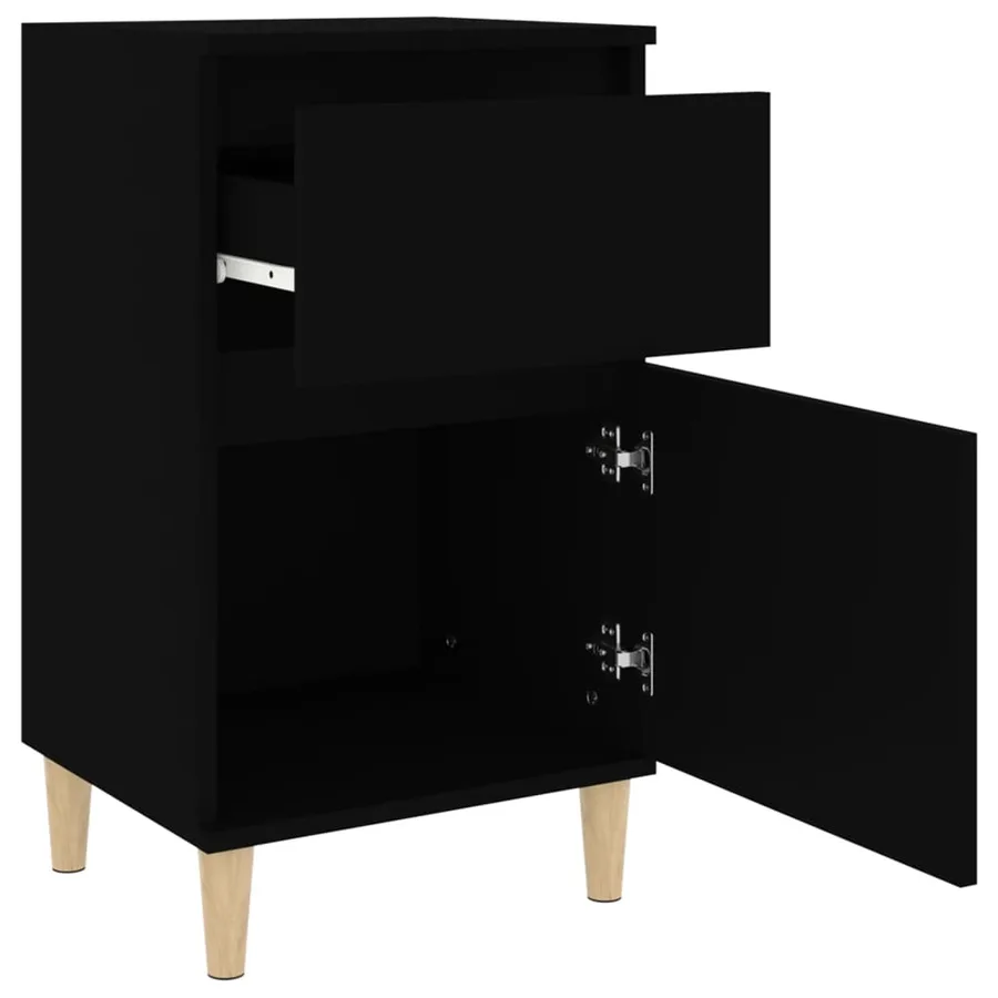 Table de chevet noir 40x35x70 cm - 8