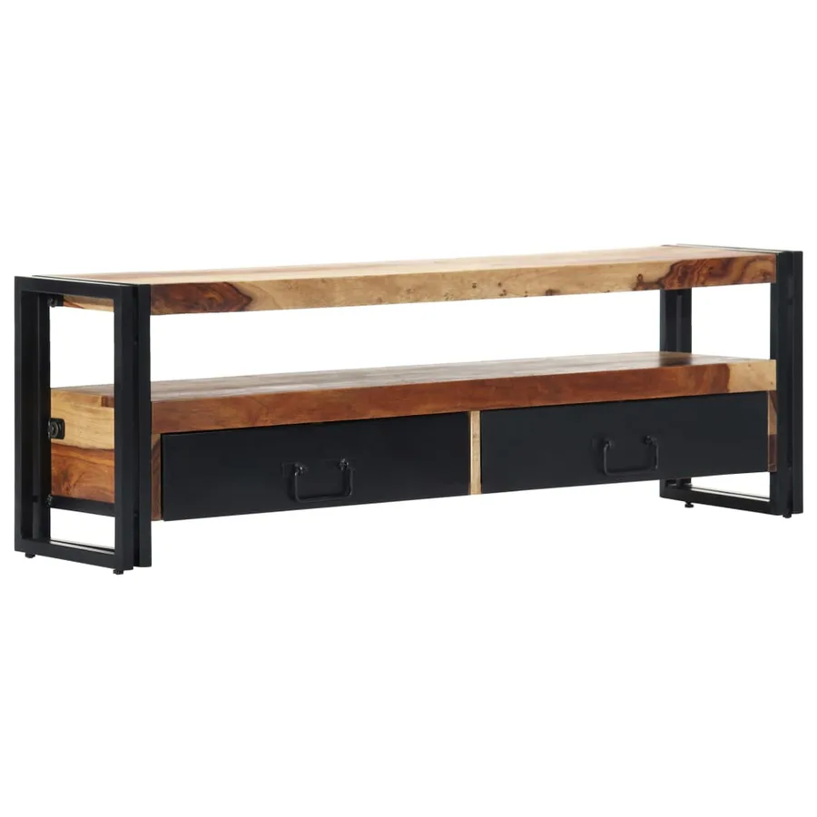 Meuble TV 120x30x40 cm Bois de Sesham solide - 10