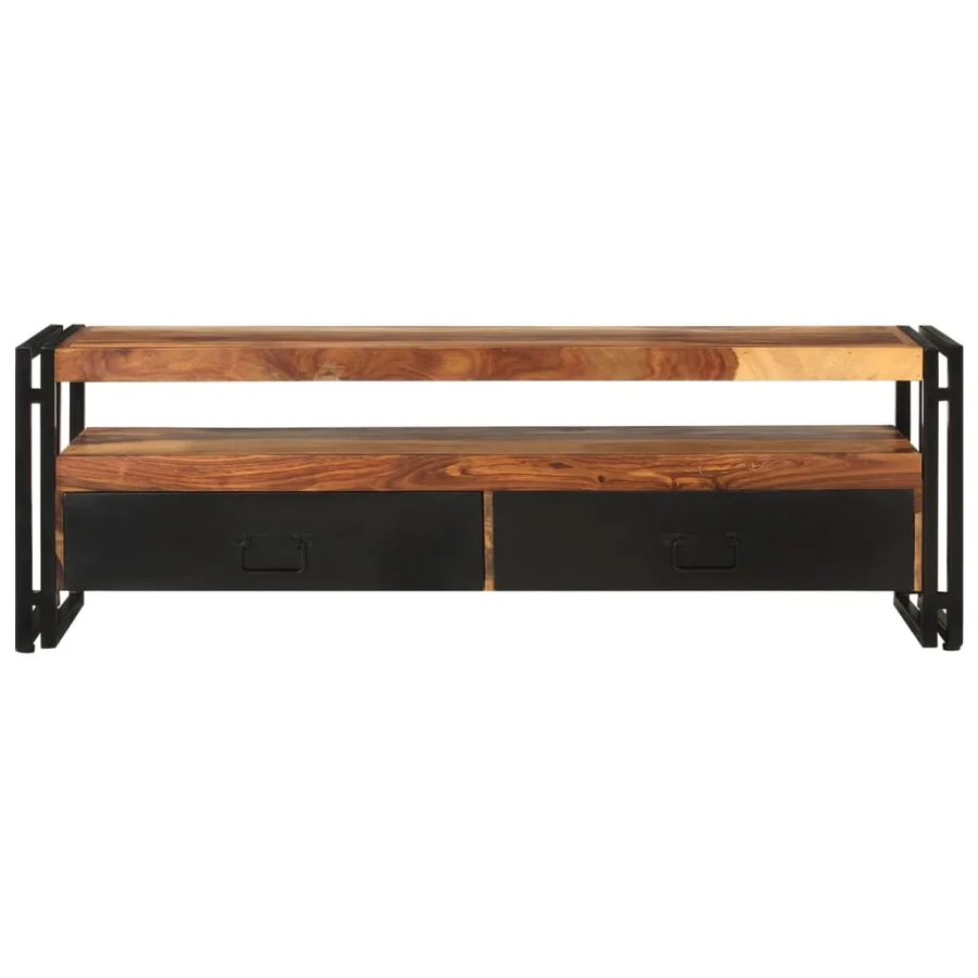 Meuble TV 120x30x40 cm Bois de Sesham solide - 2
