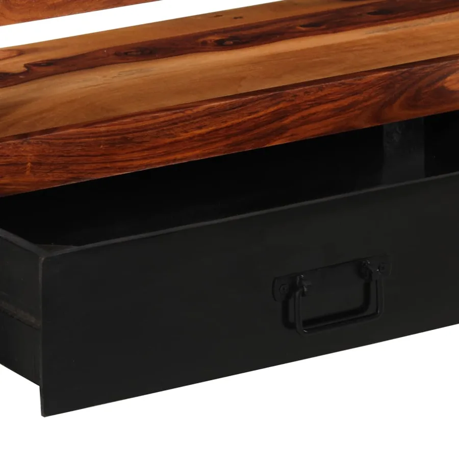 Meuble TV 120x30x40 cm Bois de Sesham solide - 8