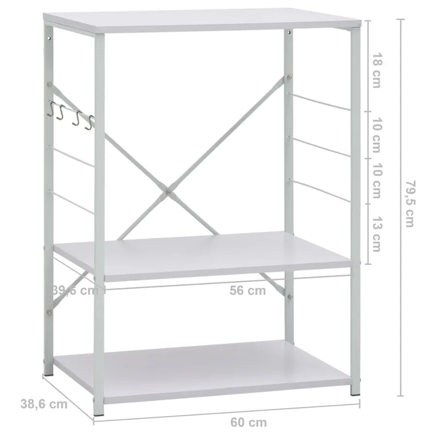 Armoire à four à micro-ondes Blanc 60x39,6x79,5 cm - 8