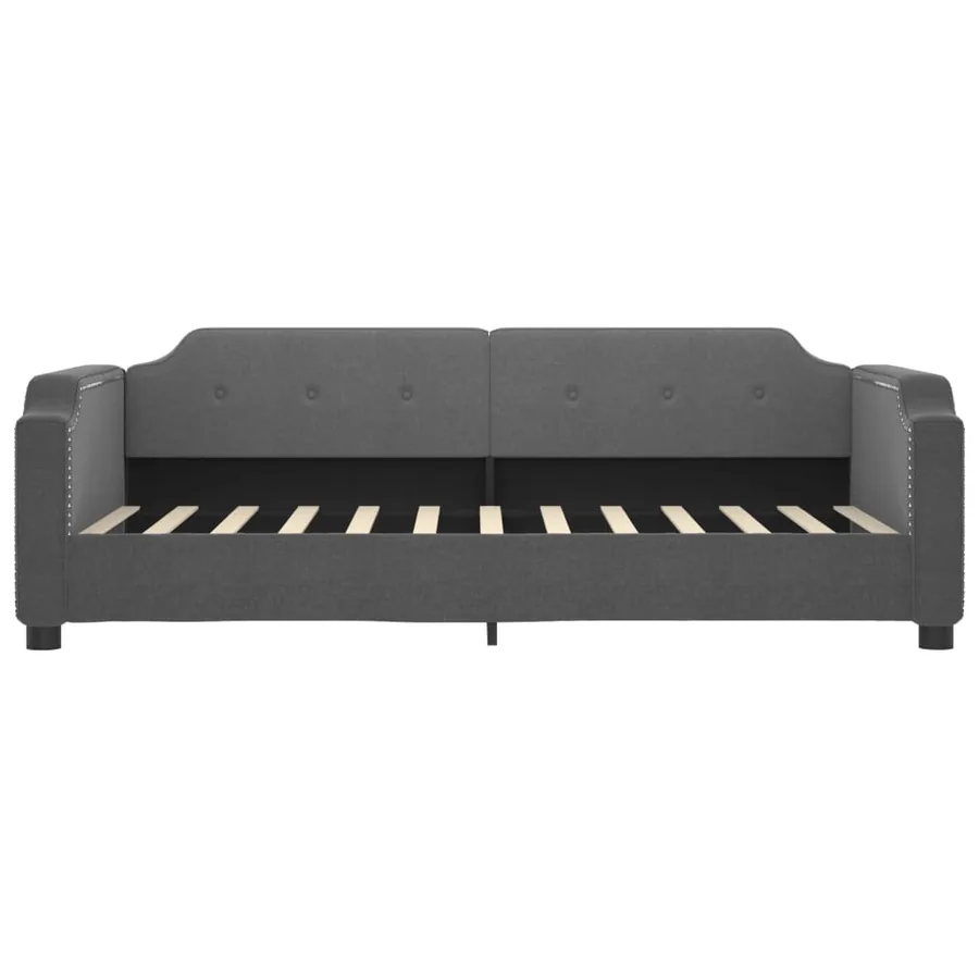 Lit de repos sans matelas gris foncé 90x190 cm tissu - 3