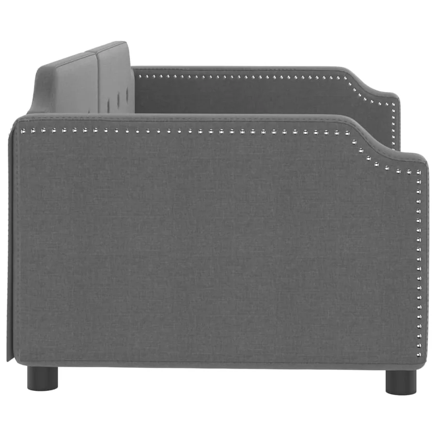 Lit de repos sans matelas gris foncé 90x190 cm tissu - 4