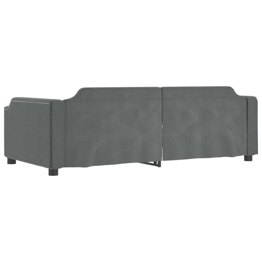 Lit de repos sans matelas gris foncé 90x190 cm tissu - 5