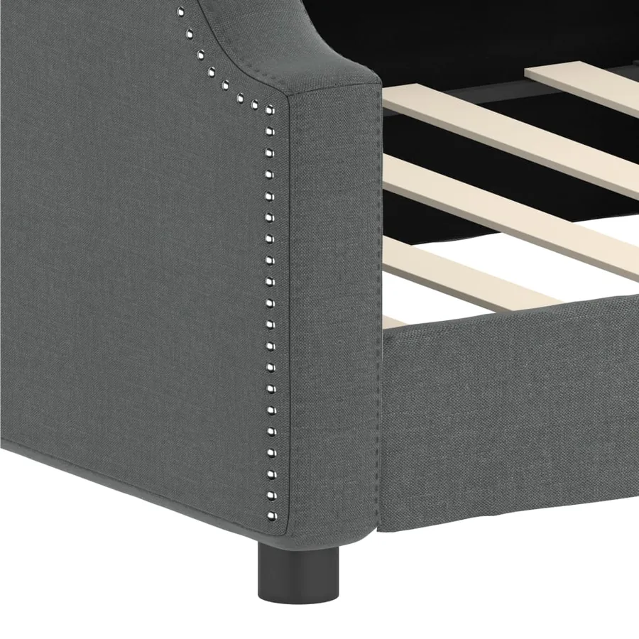 Lit de repos sans matelas gris foncé 90x190 cm tissu - 6