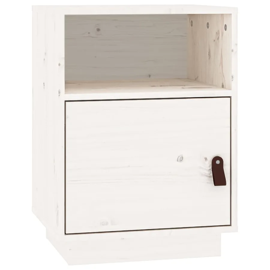 Table de chevet Blanc 40x34x55 cm Bois de pin solide - 2