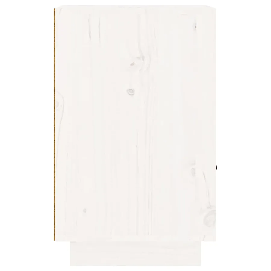 Table de chevet Blanc 40x34x55 cm Bois de pin solide - 7