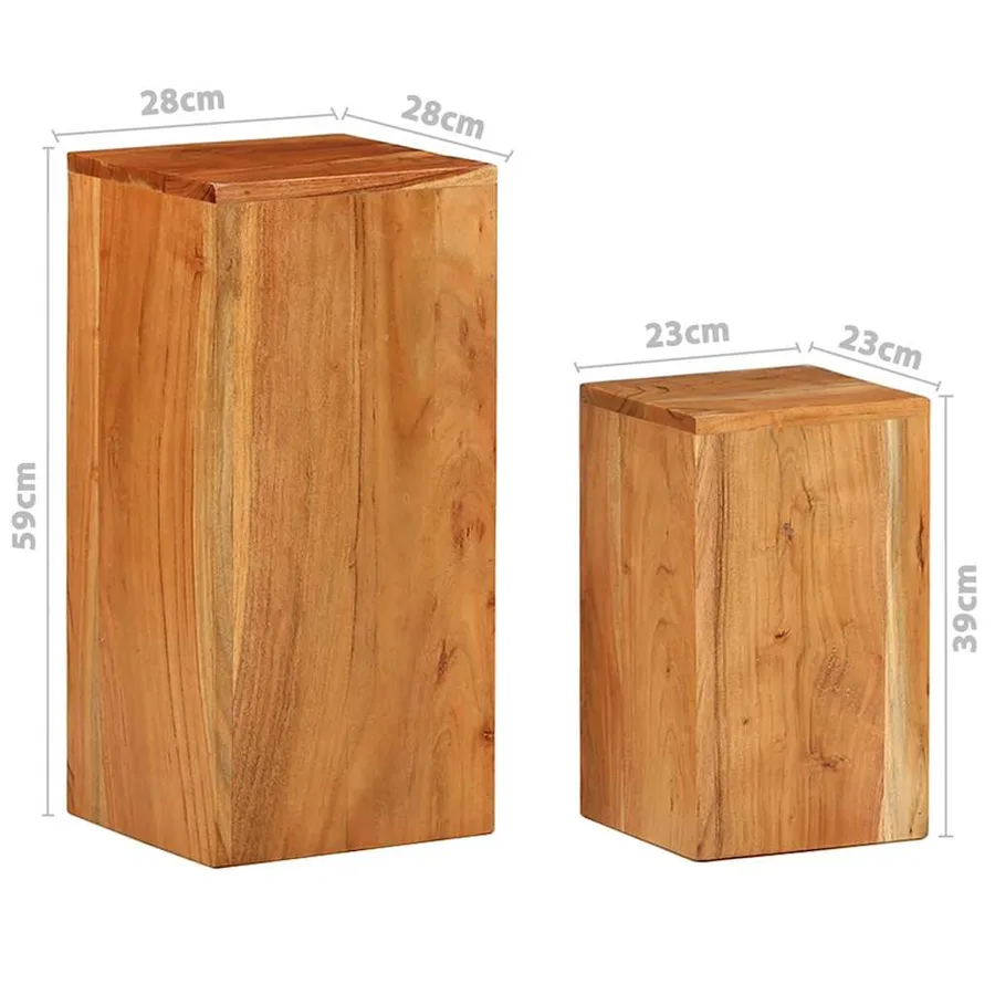 Supports pour plantes 2 pcs bois d'acacia massif - 10