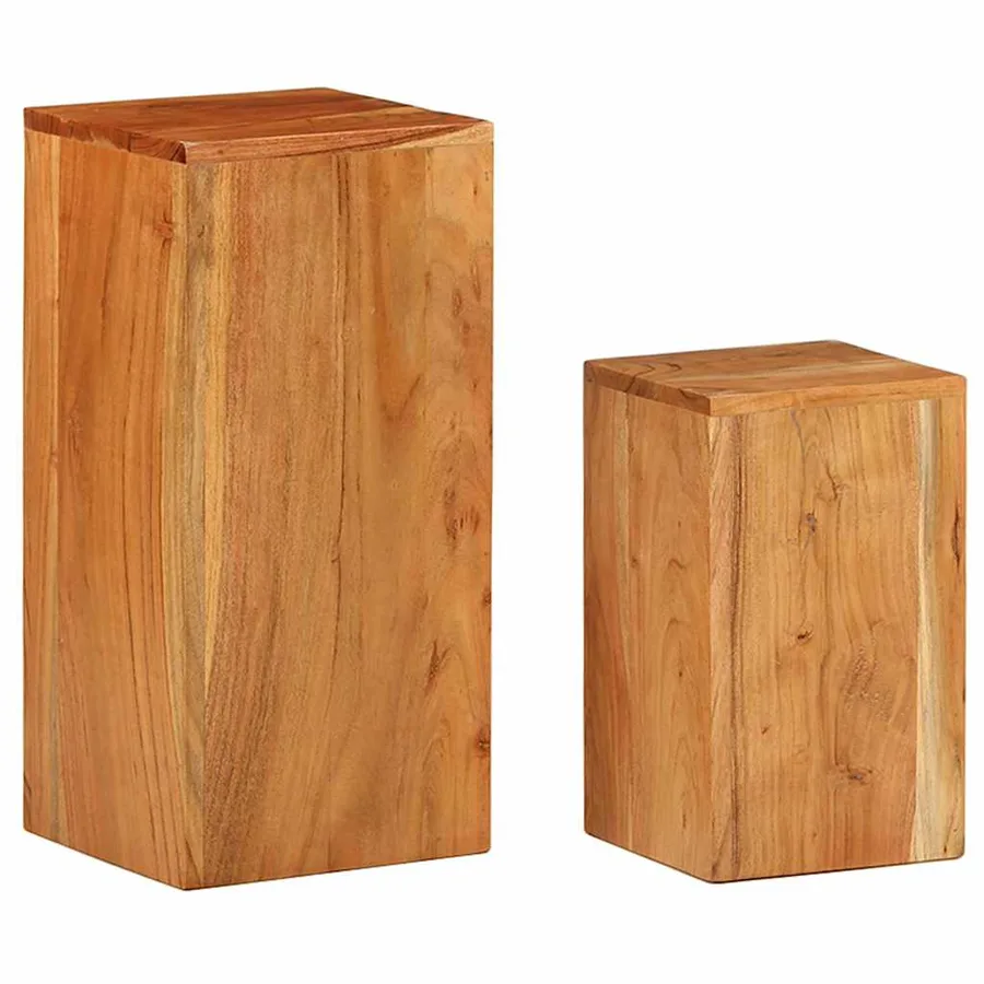 Supports pour plantes 2 pcs bois d'acacia massif - 2