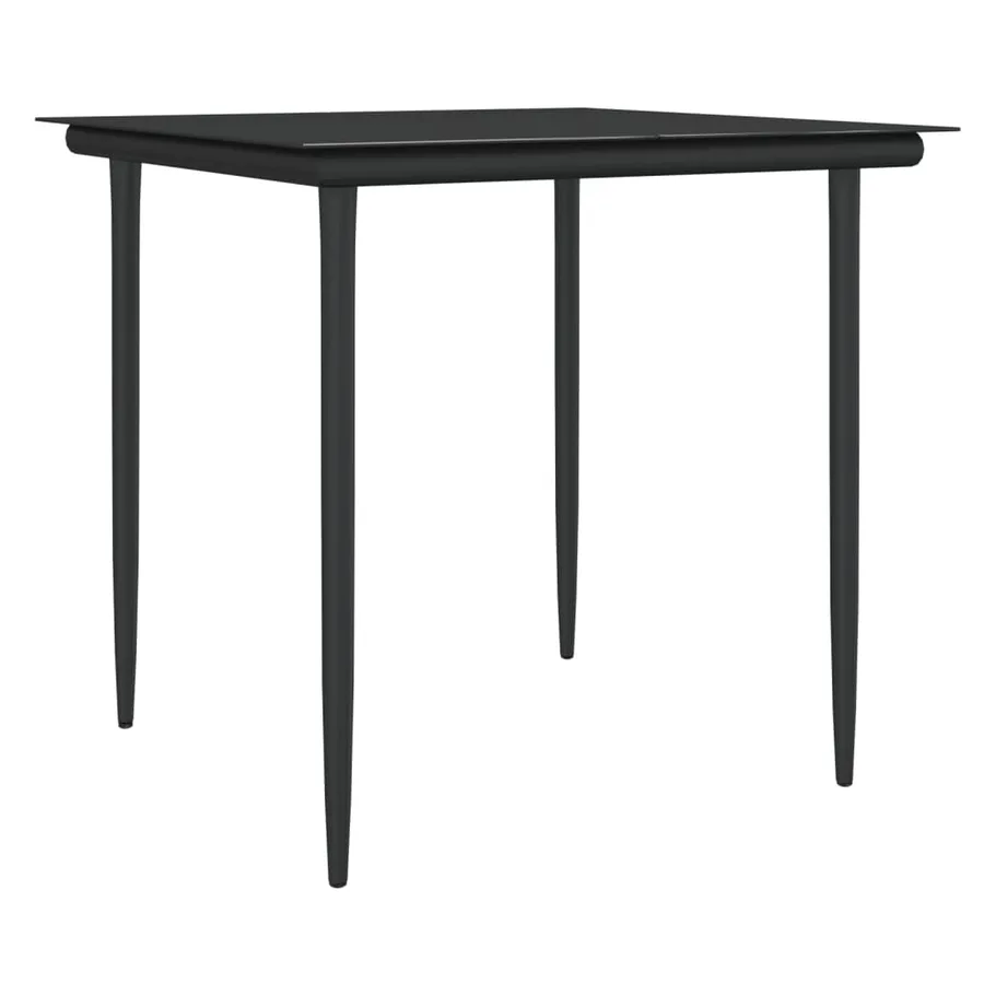 Ensemble à manger de jardin 5 pcs coussins résine tressée acier - 6