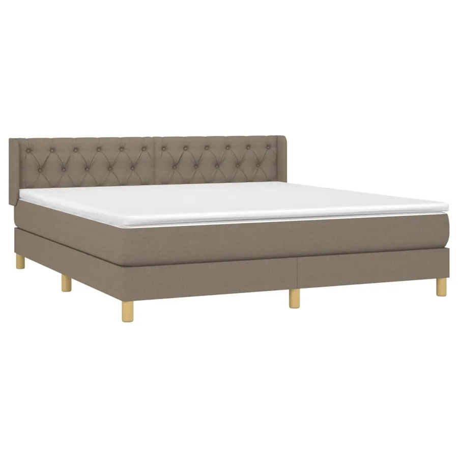 Sommier à lattes de lit avec matelas Taupe 160x200 cm Tissu - 3