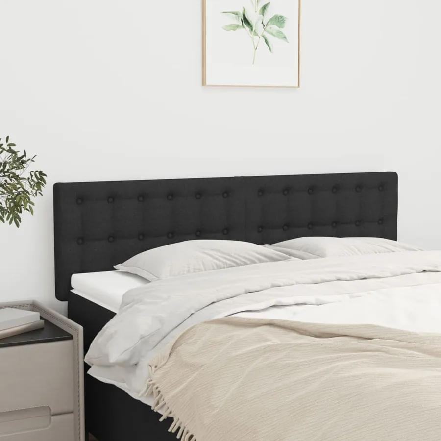 Têtes de lit Noir 144 x 5 x 78/88 cm Tissu