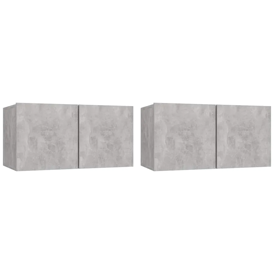 Meubles TV suspendus 2 pcs Gris béton 60x30x30 cm - 2