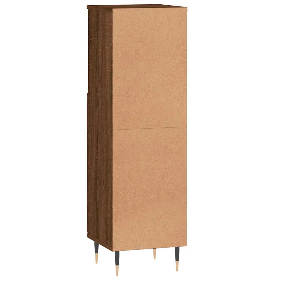 Armoire de bain chêne marron 30x30x100 cm bois d'ingénierie - 8