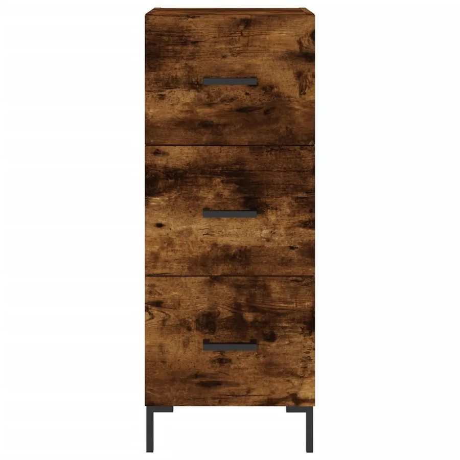 Buffet haut Chêne fumé 34,5x34x180 cm Bois d'ingénierie - 6