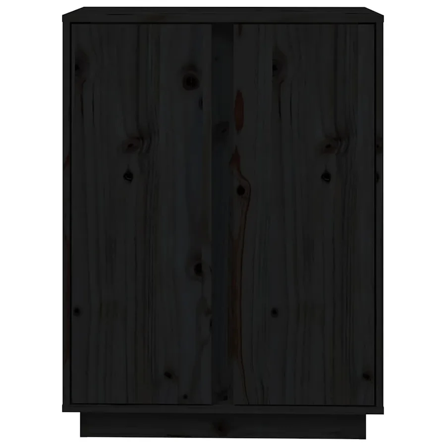 Buffet Noir 60x35x80 cm Bois massif de pin - 6