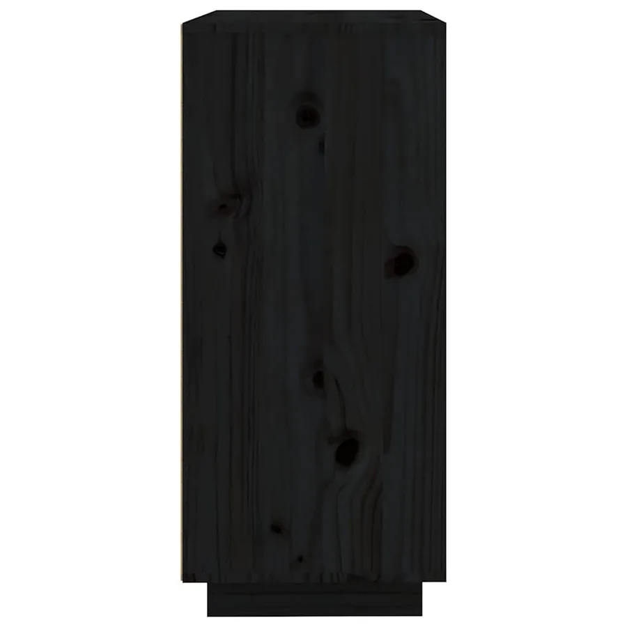 Buffet Noir 60x35x80 cm Bois massif de pin - 7