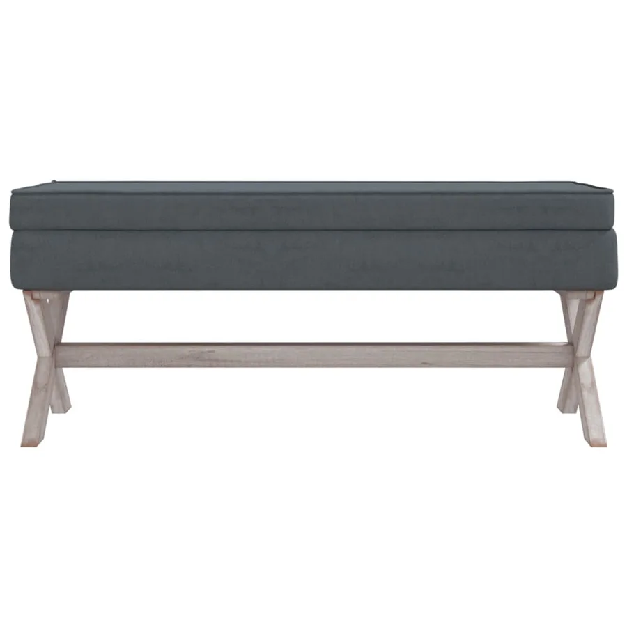 Tabouret de rangement Gris foncé 110x45x49 cm Velours - 3