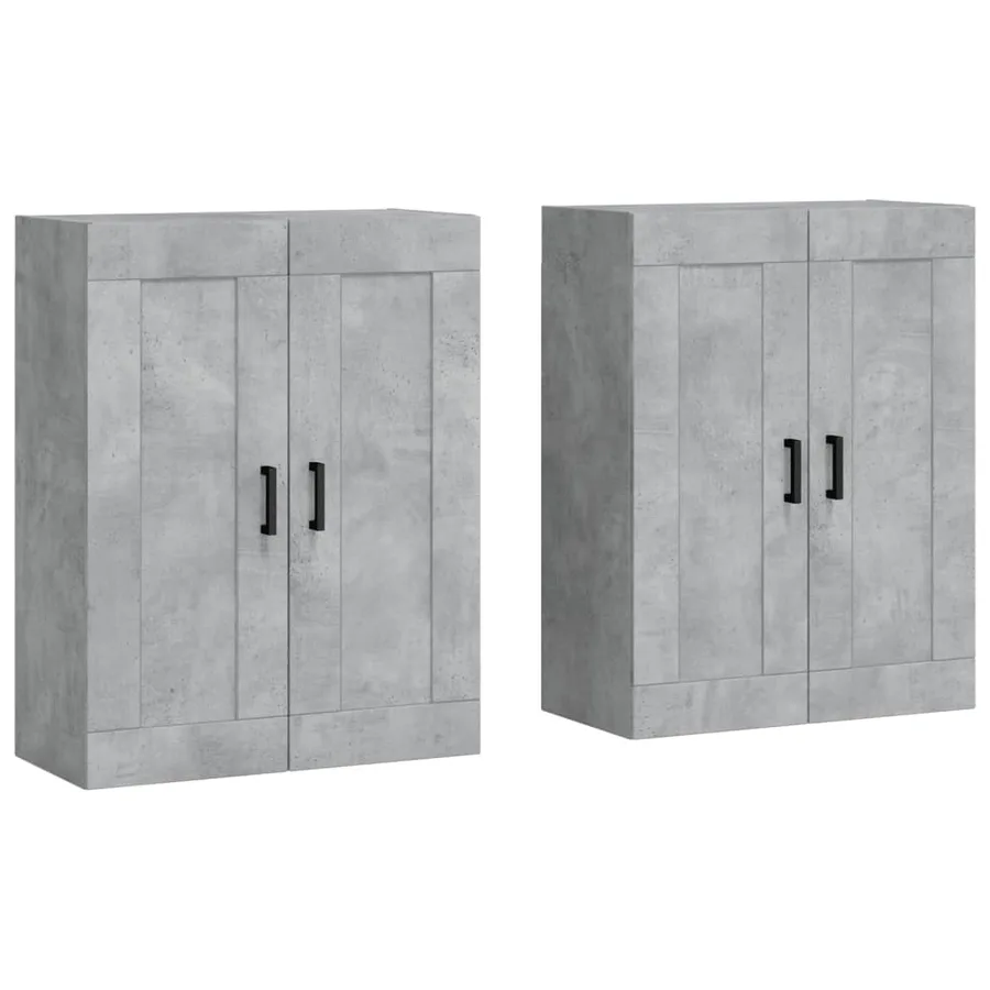 Armoires murales 2 pcs gris béton bois d'ingénierie - 2