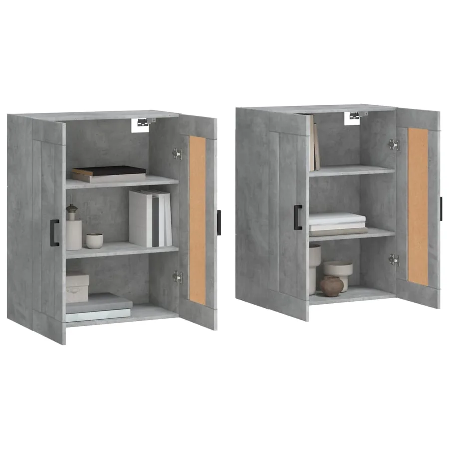 Armoires murales 2 pcs gris béton bois d'ingénierie - 3