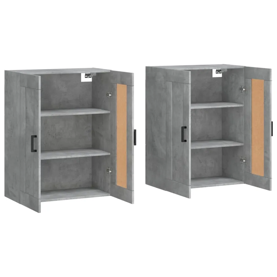 Armoires murales 2 pcs gris béton bois d'ingénierie - 4