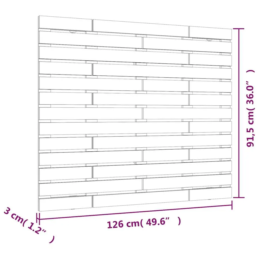 Tête de lit murale 126x3x91,5 cm Bois massif de pin - 8