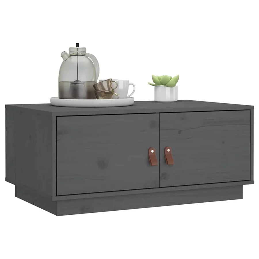 Table basse Gris 80x50x35 cm Bois massif de pin - 5