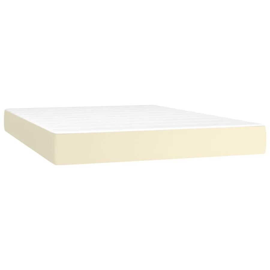 Sommier à lattes de lit avec matelas et LED Crème 140x200 cm - 6