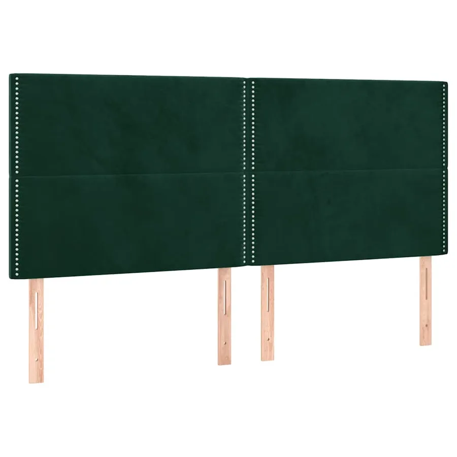 Tête de lit Vert foncé 200x5x118/128 cm Velours - 2