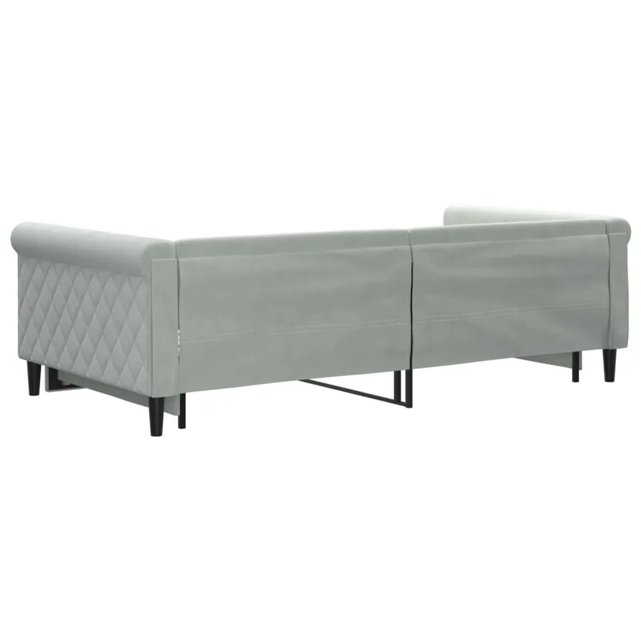Lit de jour avec gigogne sans matelas gris clair 100x200 cm - 5