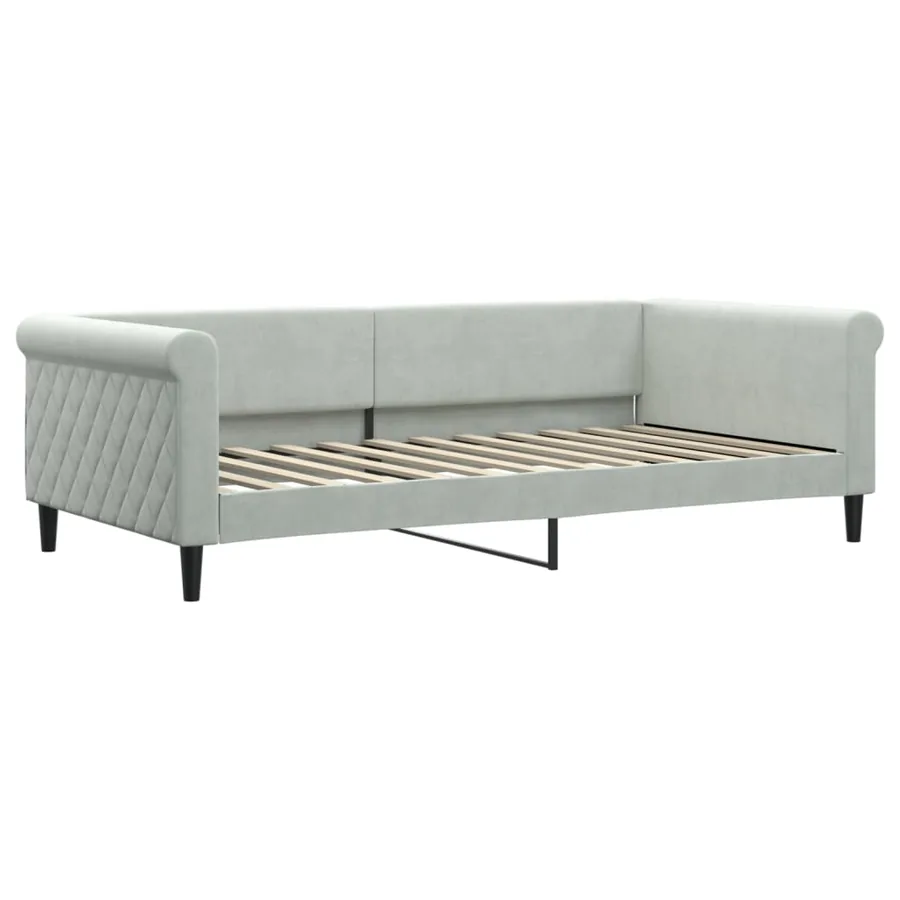 Lit de jour avec gigogne sans matelas gris clair 100x200 cm - 6