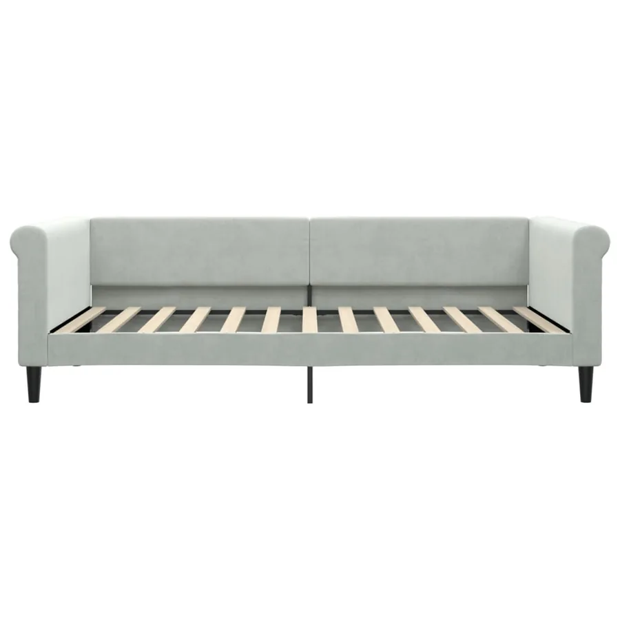Lit de jour avec gigogne sans matelas gris clair 100x200 cm - 7