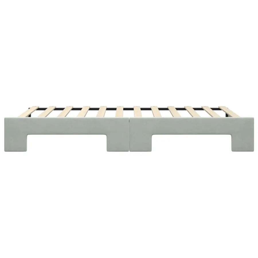Lit de jour avec gigogne sans matelas gris clair 100x200 cm - 9