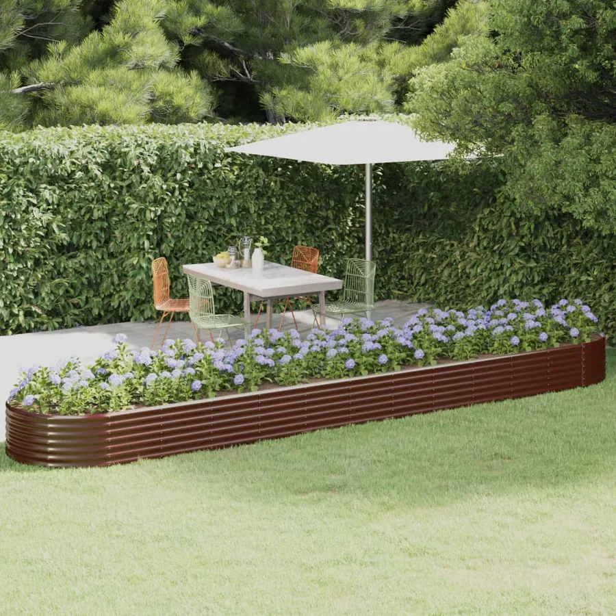 Lit surélevé de jardin Acier galvanisé marron