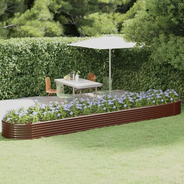 Lit surélevé de jardin Acier galvanisé marron