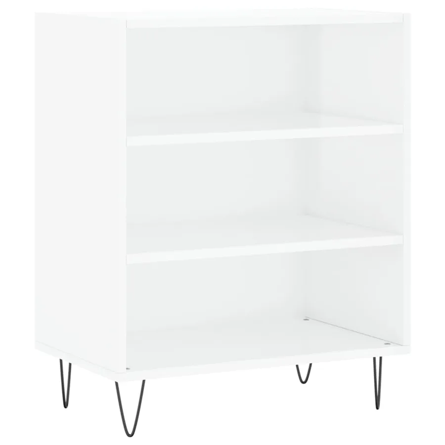 Buffet blanc brillant 57x35x70 cm bois d'ingénierie - 2