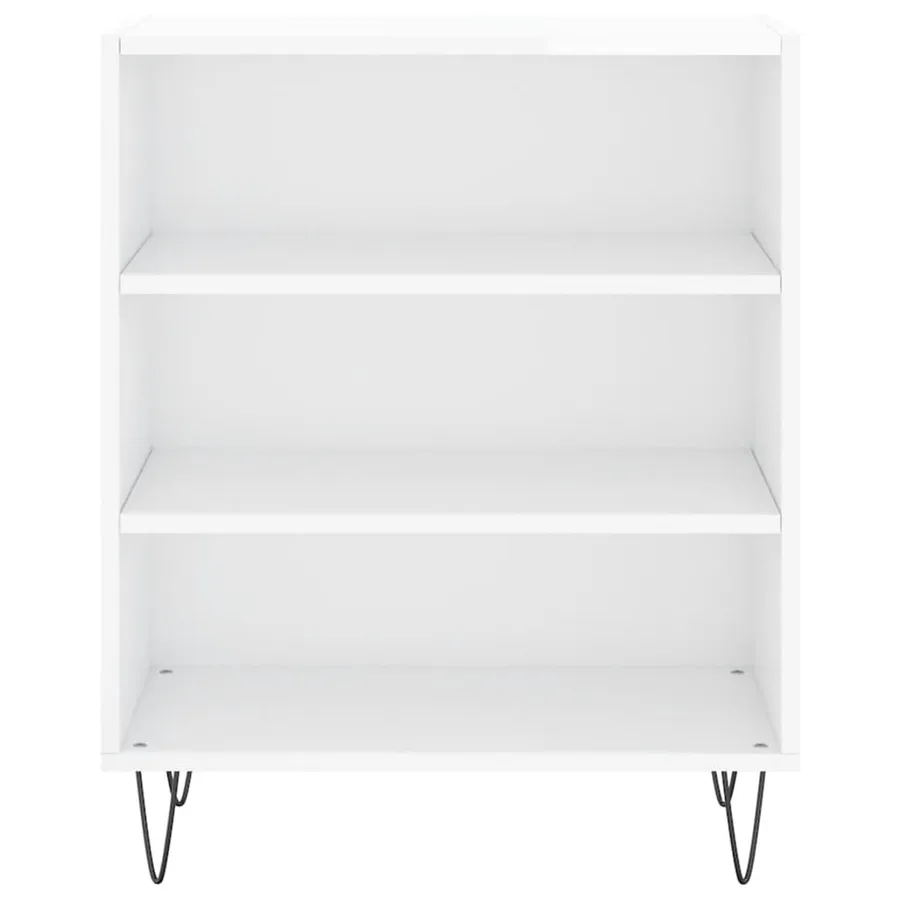 Buffet blanc brillant 57x35x70 cm bois d'ingénierie - 4