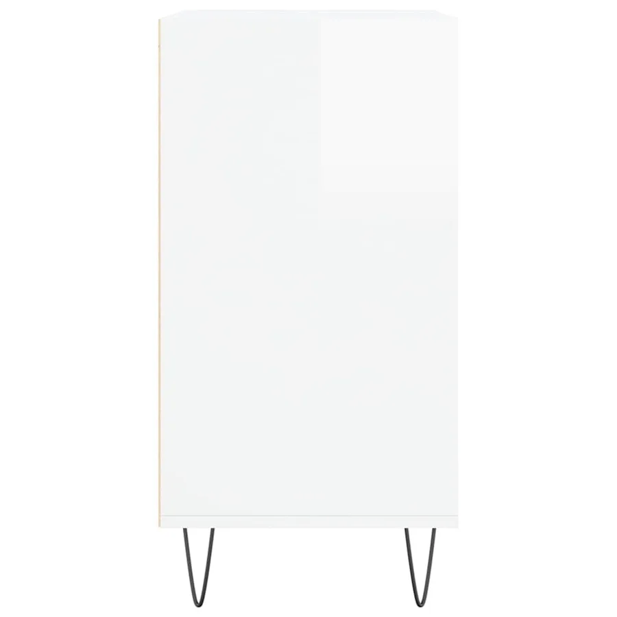 Buffet blanc brillant 57x35x70 cm bois d'ingénierie - 5