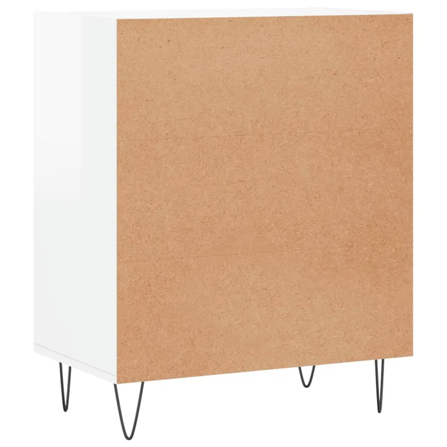 Buffet blanc brillant 57x35x70 cm bois d'ingénierie - 6