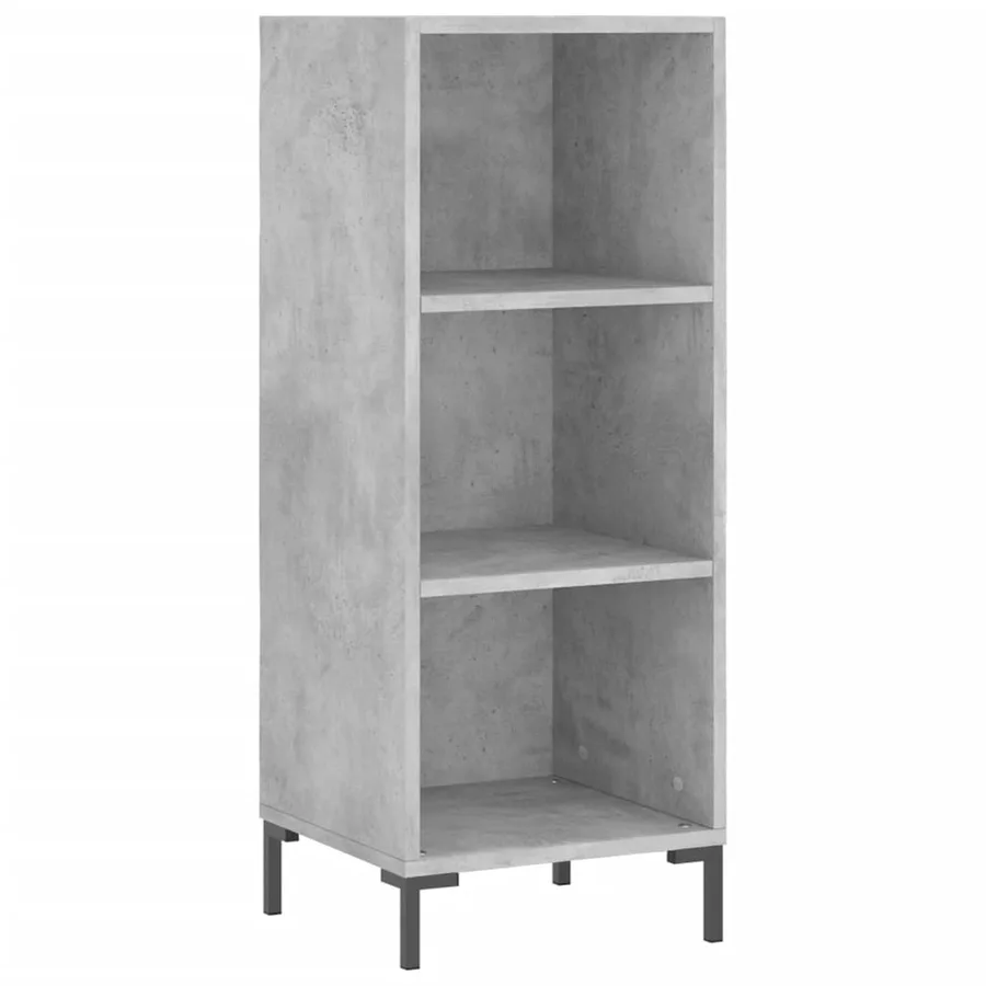 Buffet gris béton 34,5x32,5x90 cm bois d'ingénierie - 2