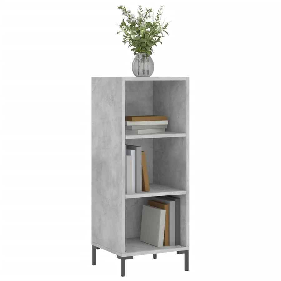 Buffet gris béton 34,5x32,5x90 cm bois d'ingénierie - 3