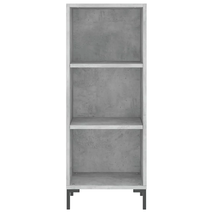 Buffet gris béton 34,5x32,5x90 cm bois d'ingénierie - 4