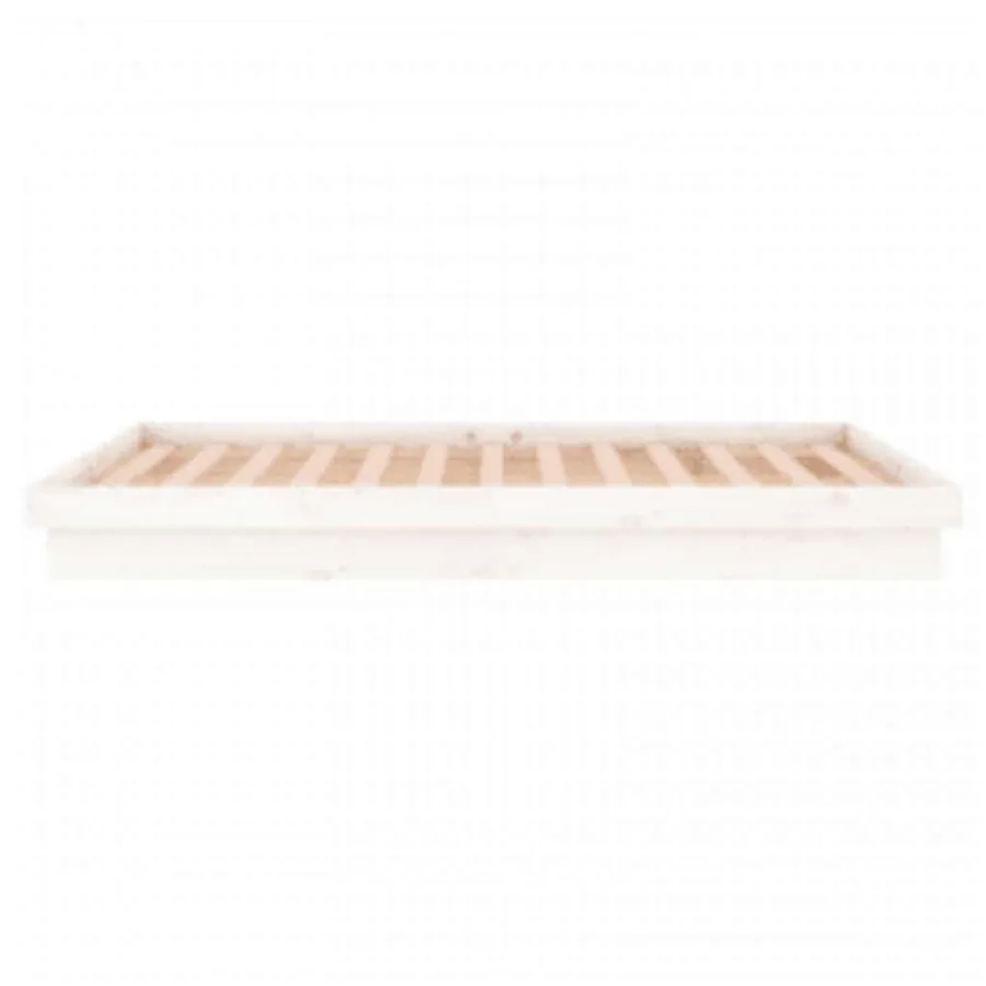 Cadre de lit à LED sans matelas blanc 140x200 cm bois massif - 8