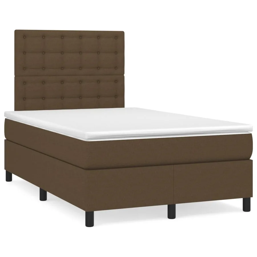 Sommier à lattes de lit avec matelas Marron foncé 120x200 cm - 2