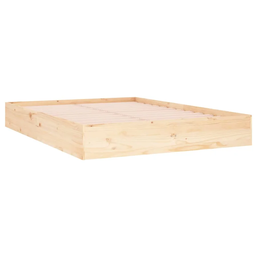 Cadre de lit sans matelas bois massif 140x190 cm - 3