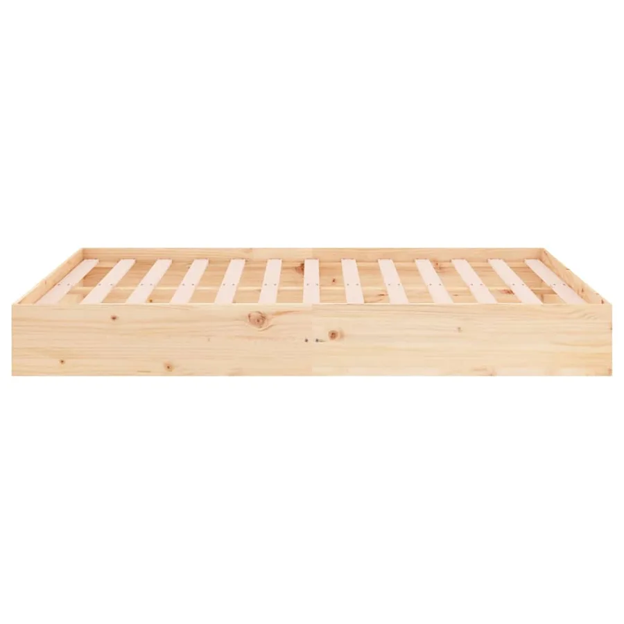 Cadre de lit sans matelas bois massif 140x190 cm - 6