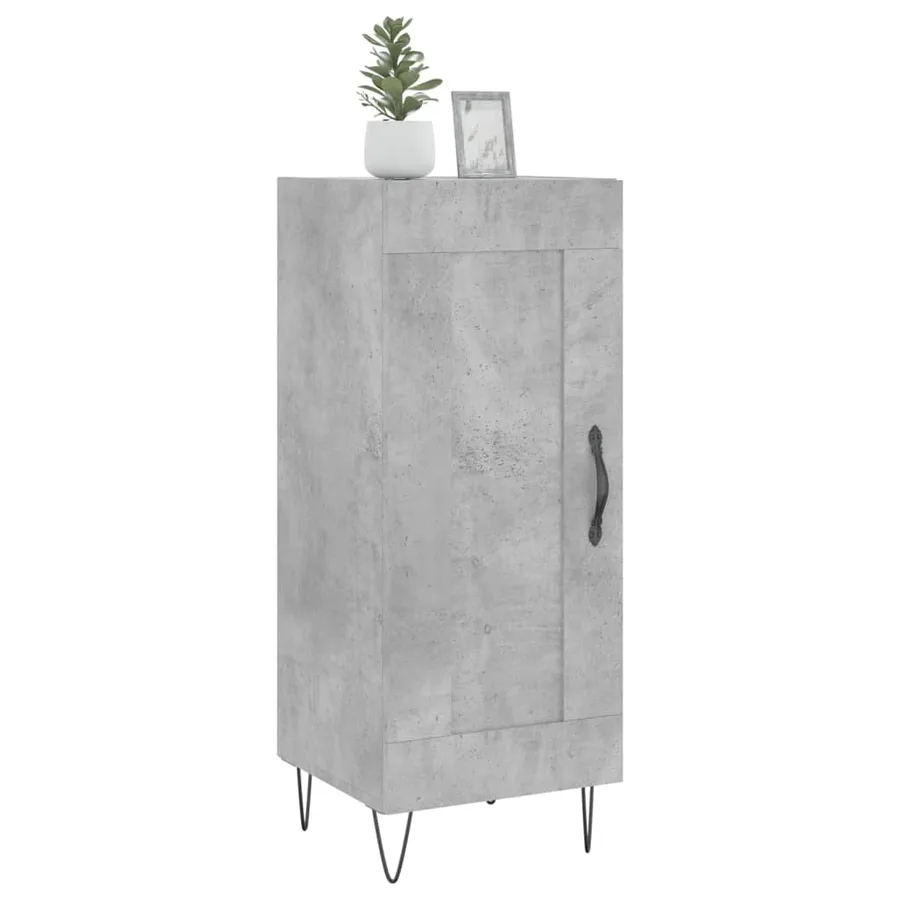 Buffet Gris béton 34,5x34x90 cm Bois d'ingénierie - 3