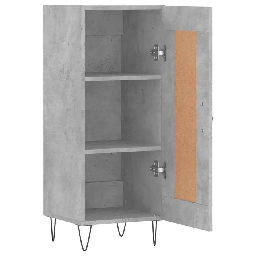 Buffet Gris béton 34,5x34x90 cm Bois d'ingénierie - 6