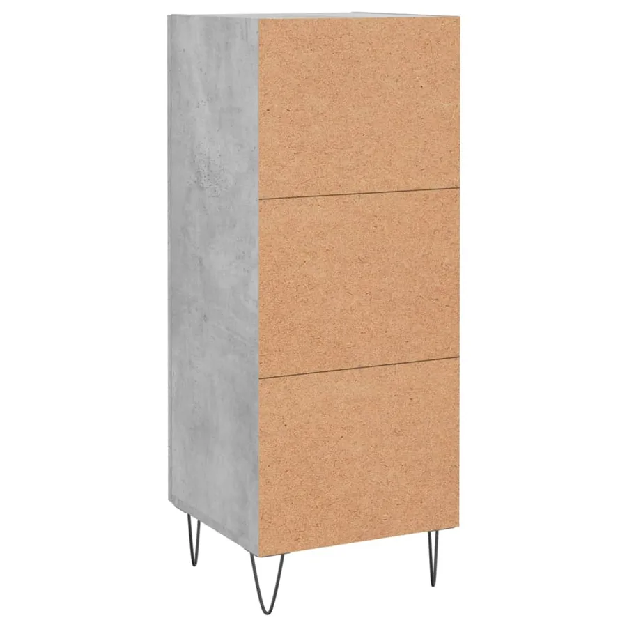 Buffet Gris béton 34,5x34x90 cm Bois d'ingénierie - 8