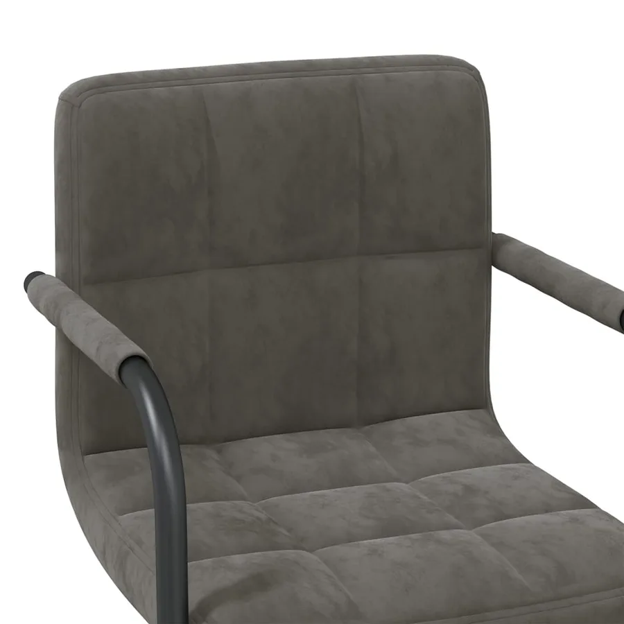 Chaise de salle à manger Gris foncé Velours - 7